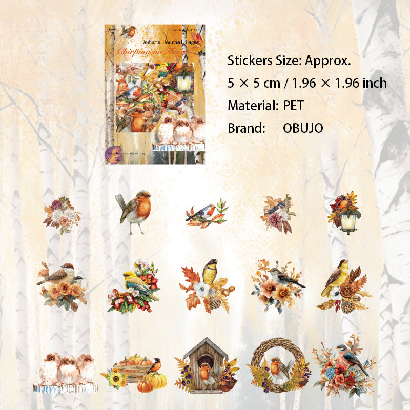 30 Pcs Autumn Themed Journal Stickers QRZJ