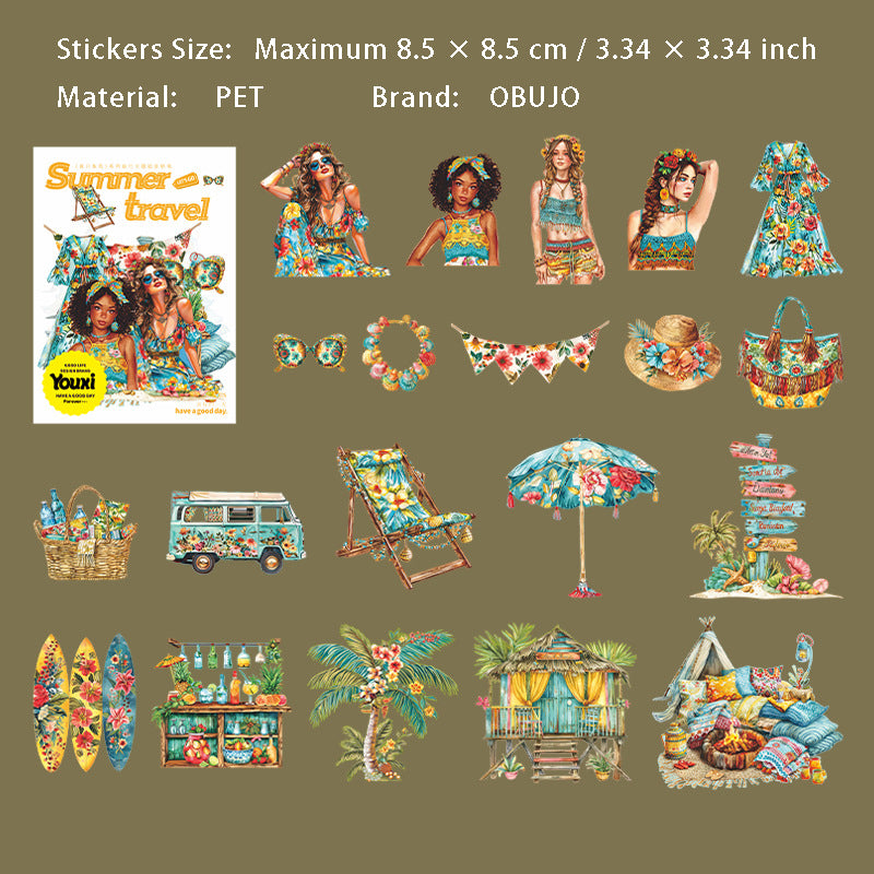 20 Pcs Travel Themed Stickers XRLC