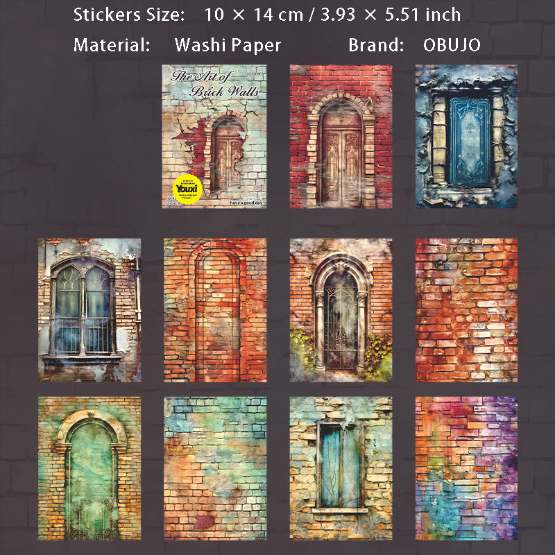 10 Pcs Wall Art Washi Stickers ZQYS