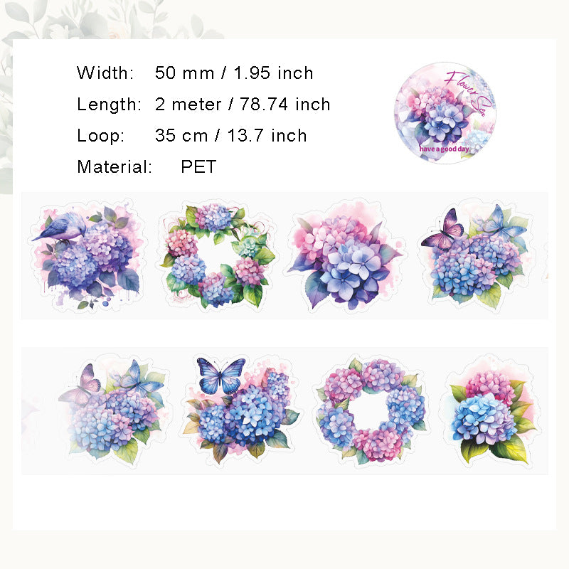 1 Roll PET Flower Stickers Tape YJHH