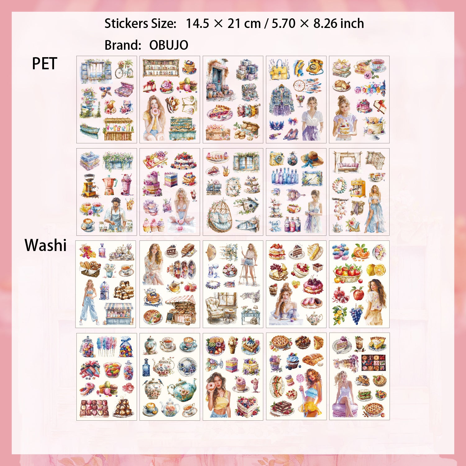 20 Sheets Girl Lifestyle Stickers Book MYXF