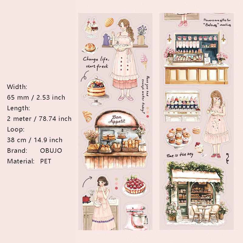 1 Roll Daily Life PET Stickers Tape RSGHS