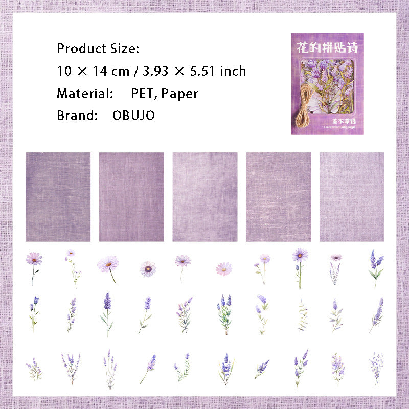 70 Pcs Floral Paper and Stickers Kit HDPTS