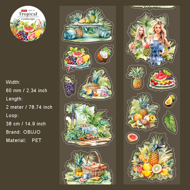 1 Roll Wildland Landscape PET Stickers Tape RDJG