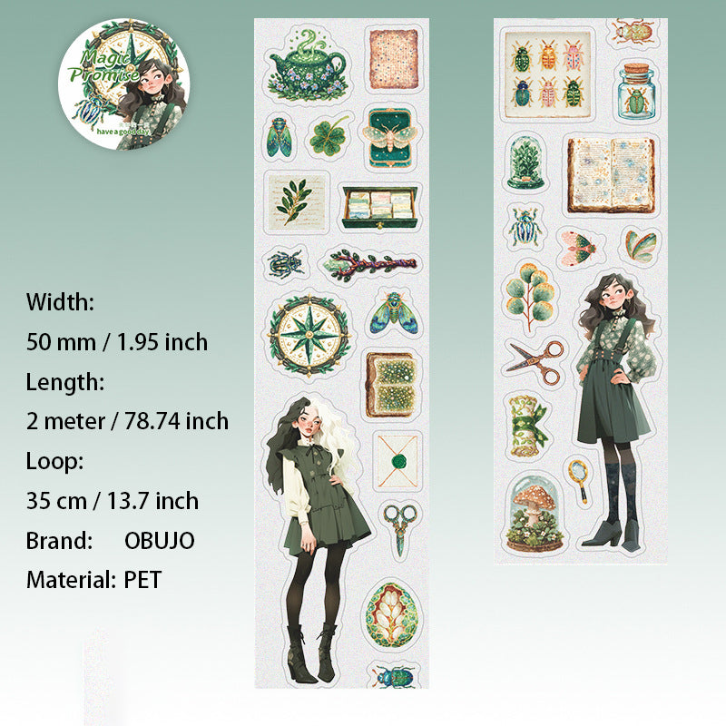 1 Roll Magic Girl PET Stickers Tape MFZY
