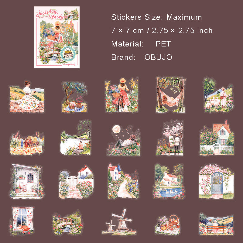 20 Pcs Travel PET Stickers JQSHFS