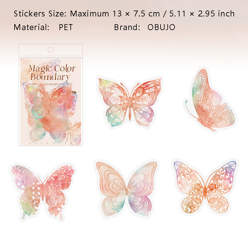 10 Pcs Rainbow Lace PET Stickers HCBJ