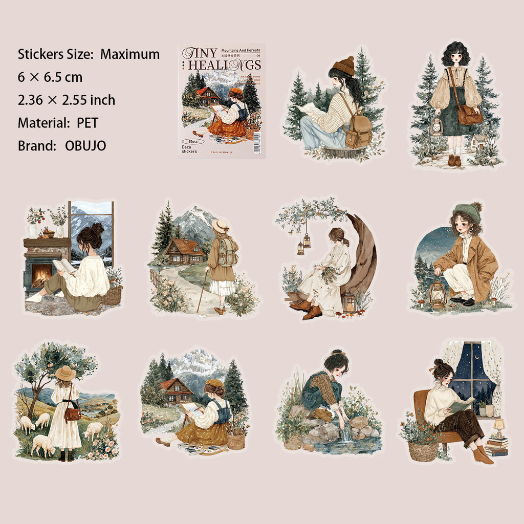 20 Pcs Girl Lifestyle PET Stickers SNCA