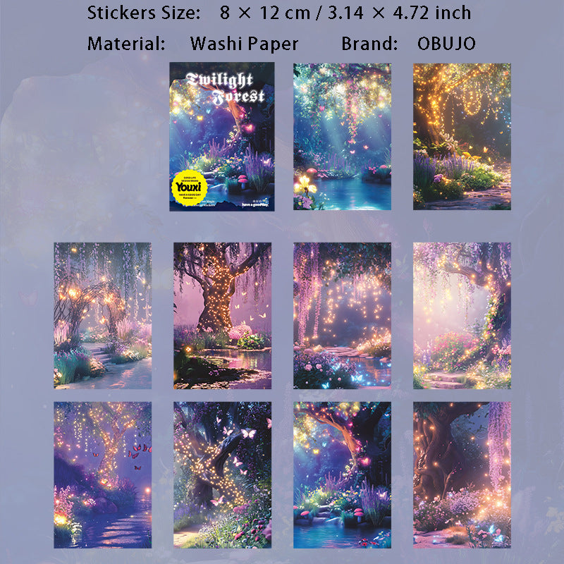10 Pcs Fantasy Forest Washi Stickers MGYL