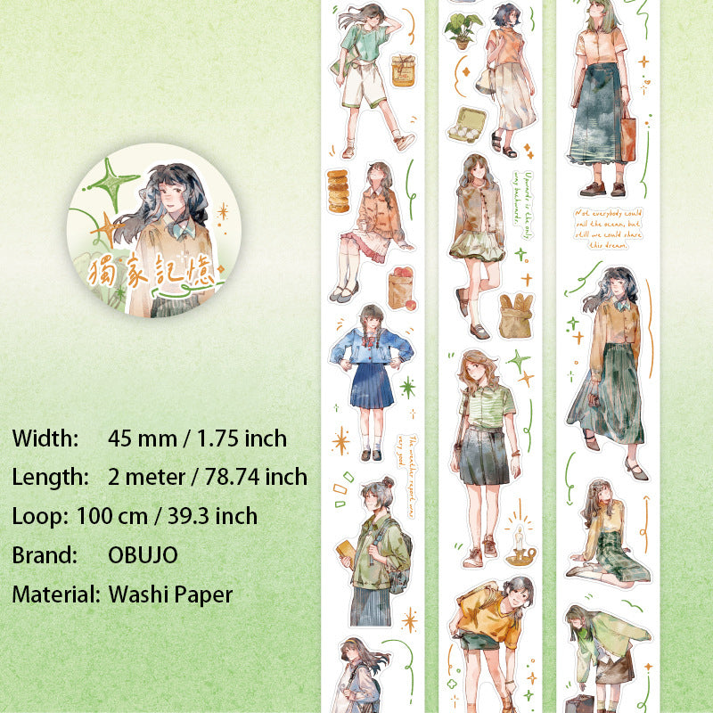 1 Roll Girl Daily Washi Tape SHZQ