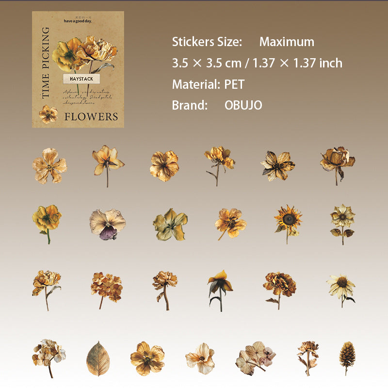 25 Pcs Vintage Flower Stickers SGSHJ