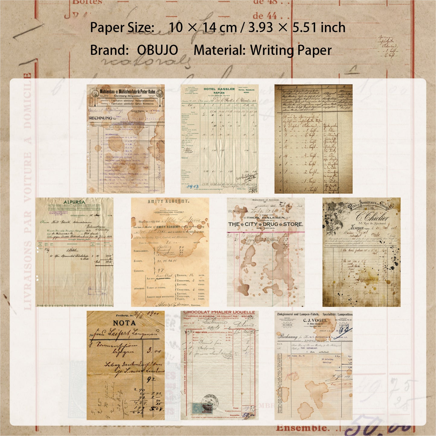 20 Pcs Vintage Junk Journal Paper JRXL