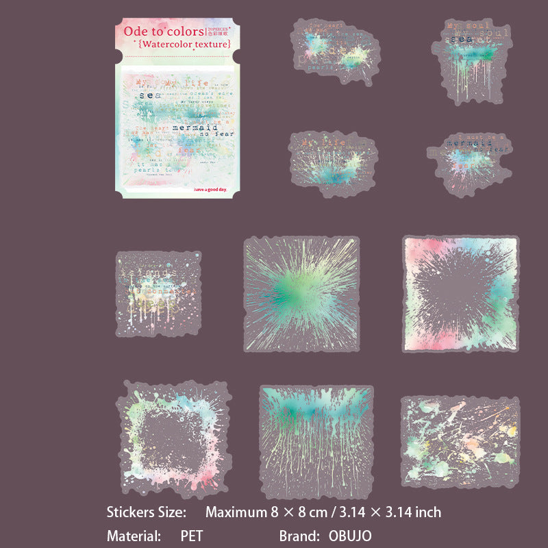 20 Pcs Watercolor Collage PET Stickers SCGS