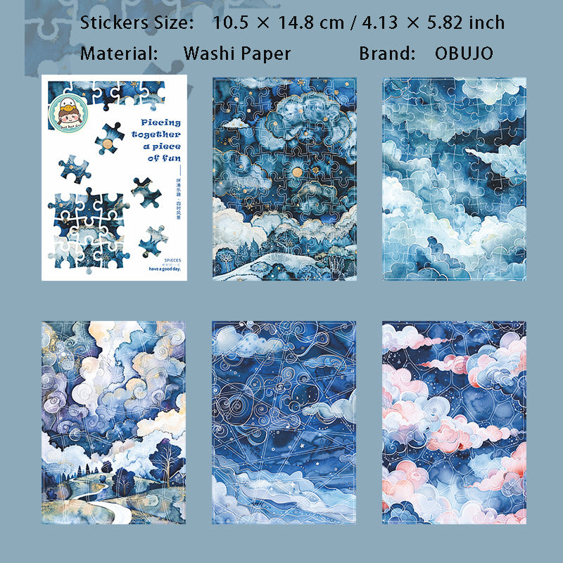 5 Sheets Puzzle Theme DIY Stickers PCLQ