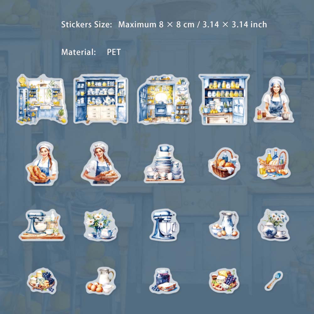 20 Pcs Baking Kitchen PET Stickers HBCF