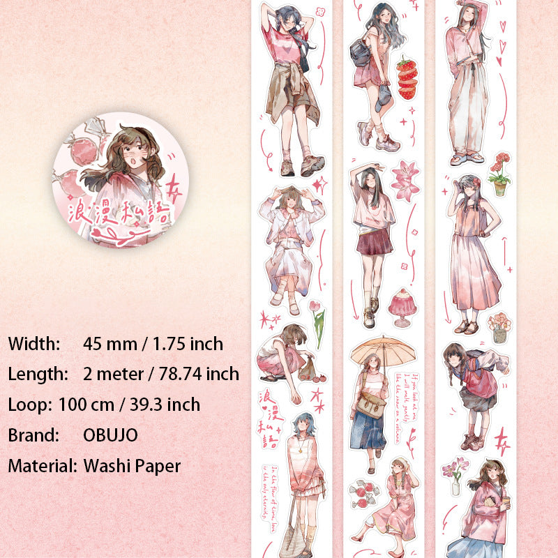 1 Roll Girl Daily Washi Tape SHZQ
