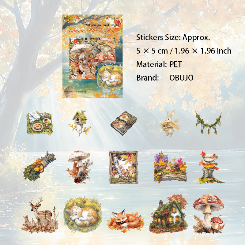 30 Pcs Autumn Themed Journal Stickers QRZJ
