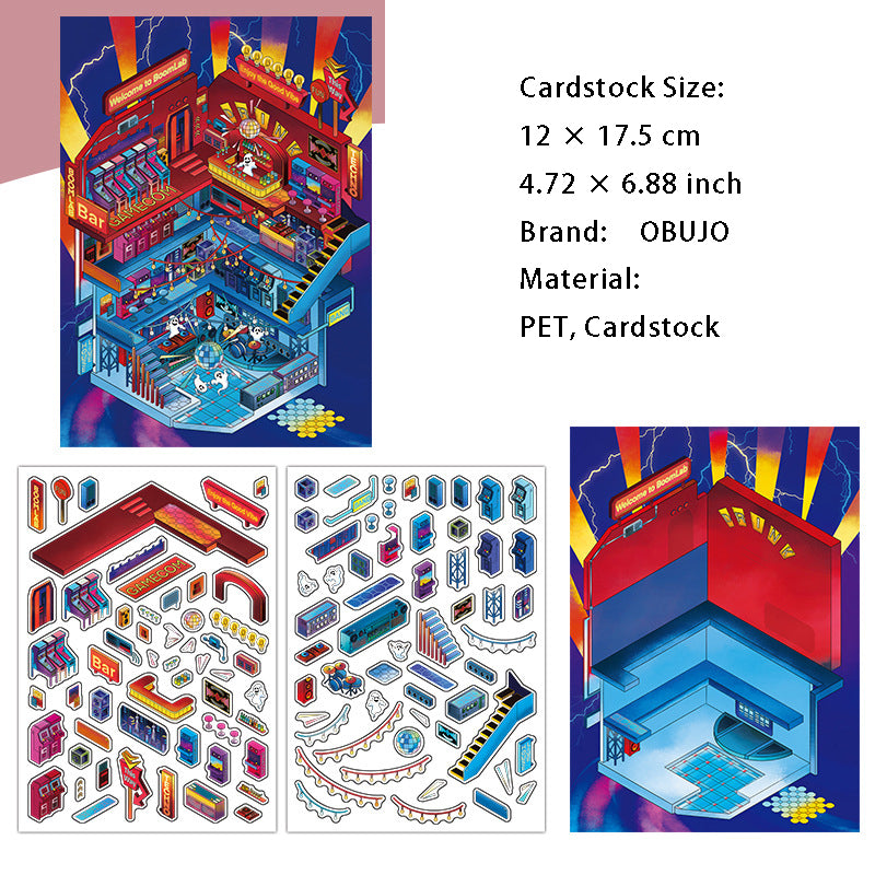 3D Shop Scene DIY PET Stickers JRYY