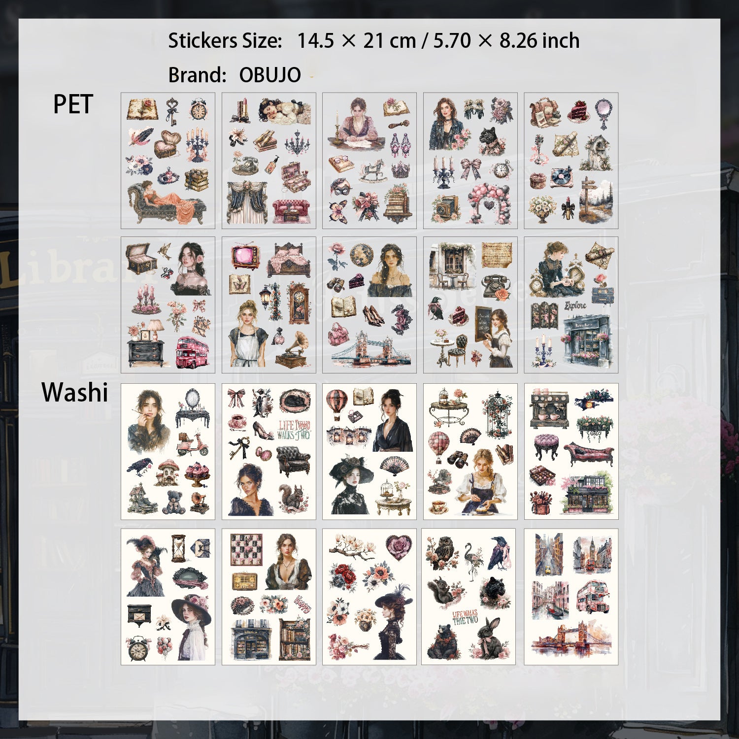 20 Sheets Girl Lifestyle Stickers Book MYXF