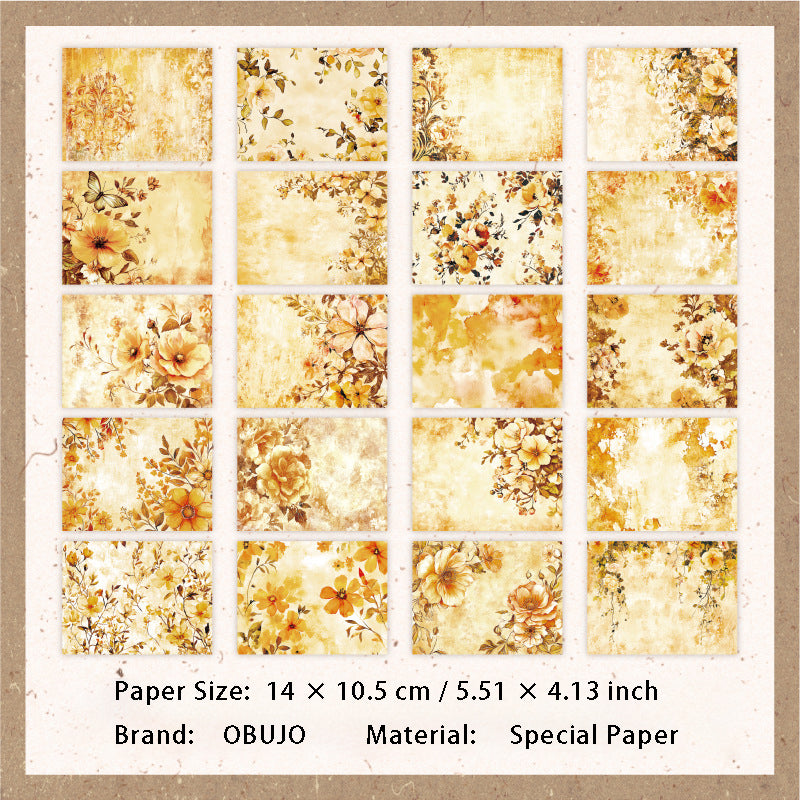 20 Sheets Floral Scrapbook Paper FGHJ