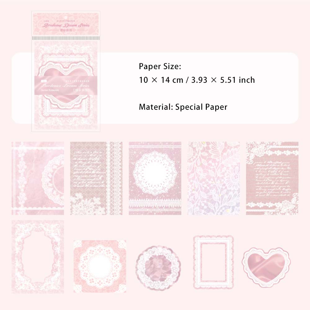 30 Sheets Lace Theme Scrapbook Paper BEDZM
