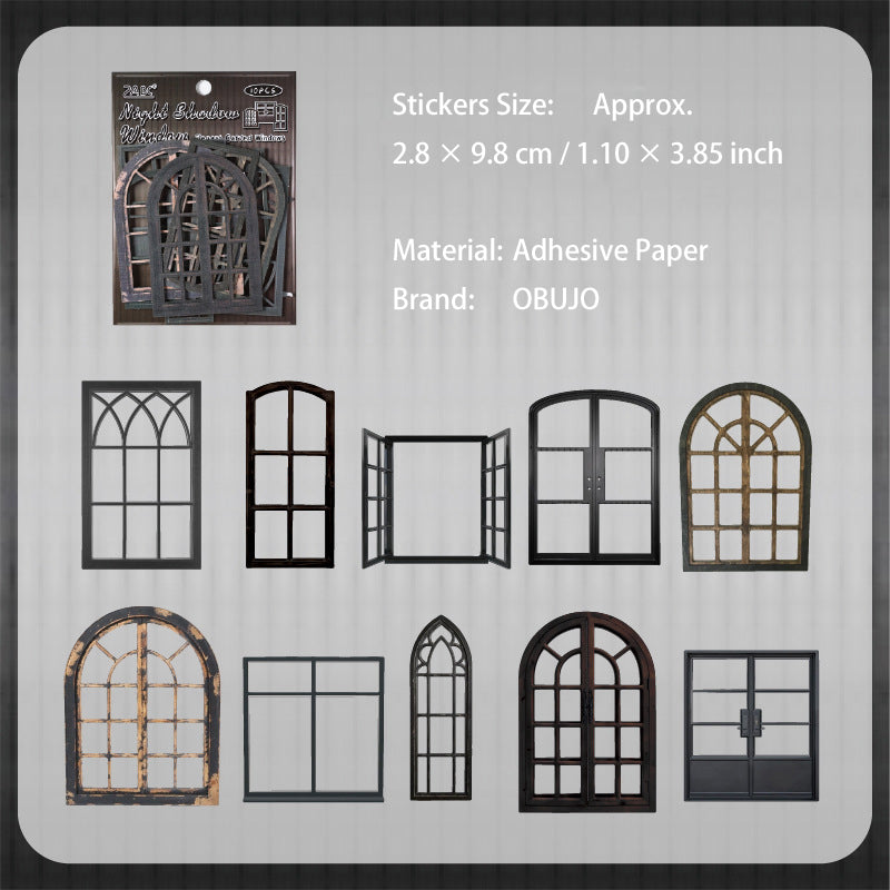 10 Pcs Cutout Windows Stickers YYDC