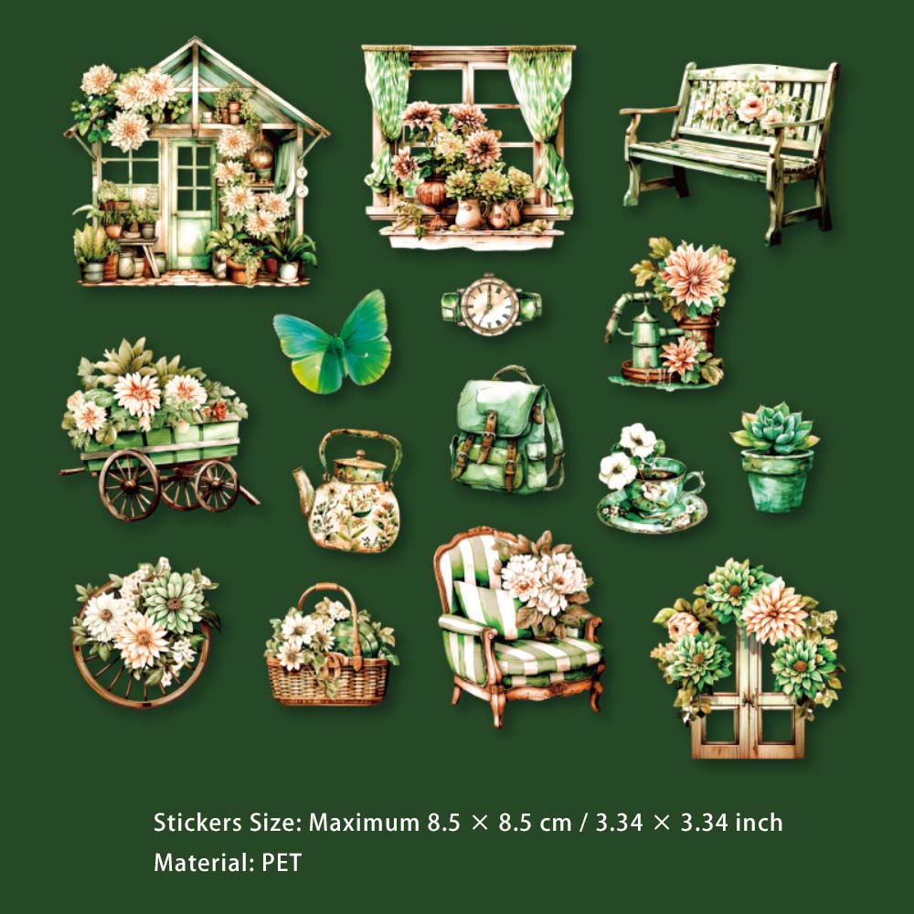 15 Pcs Garden Theme Stickers ZDLM