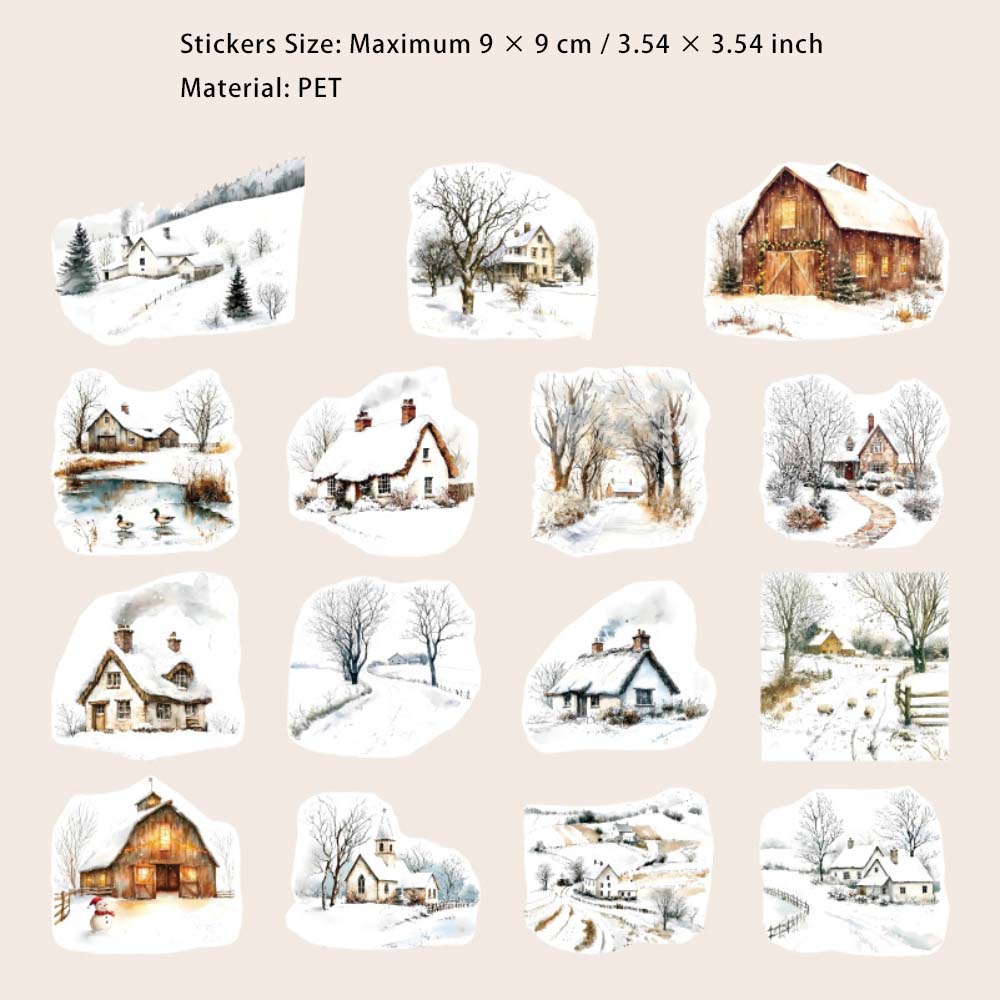 30 Pcs Winter Themed PET Stickers DJLQ