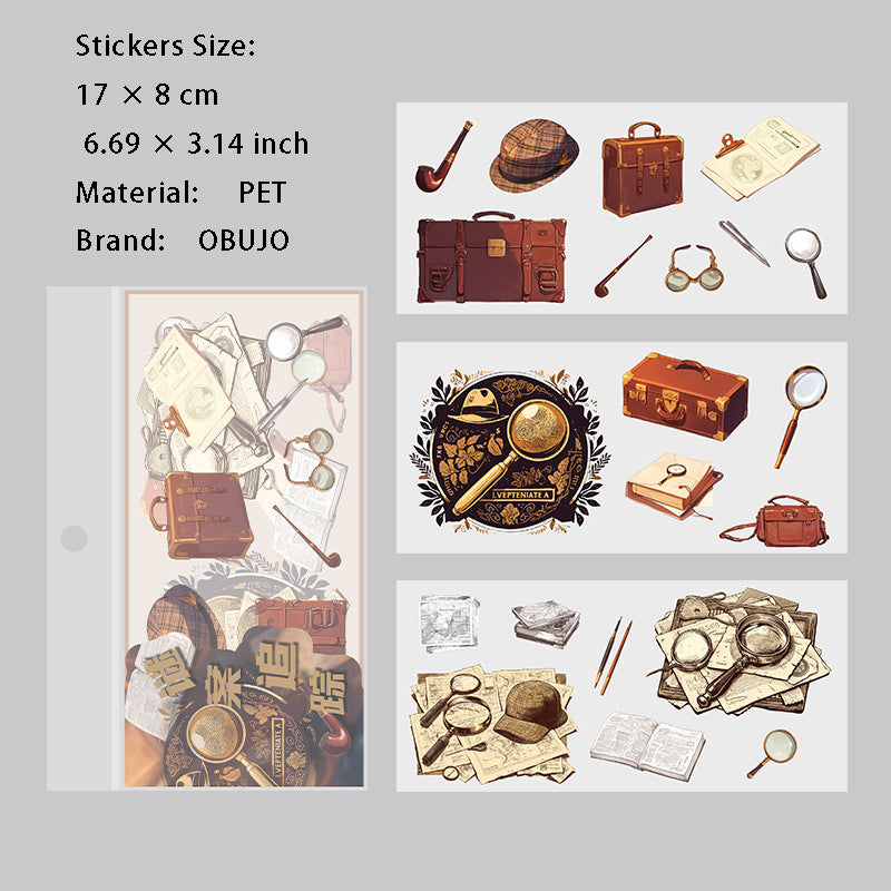 3 Sheets Vintage PET Stickers SYBJ