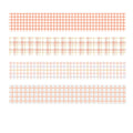 Pastel Gingham Plaid Washi Tape Set - Peach