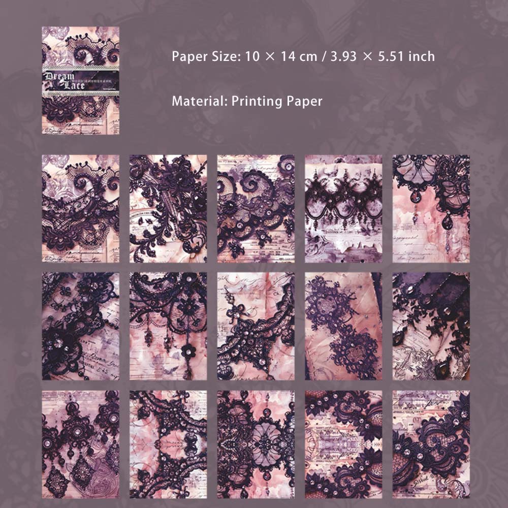 30 Sheets Lace Themed Scrapbook Paper MZLS