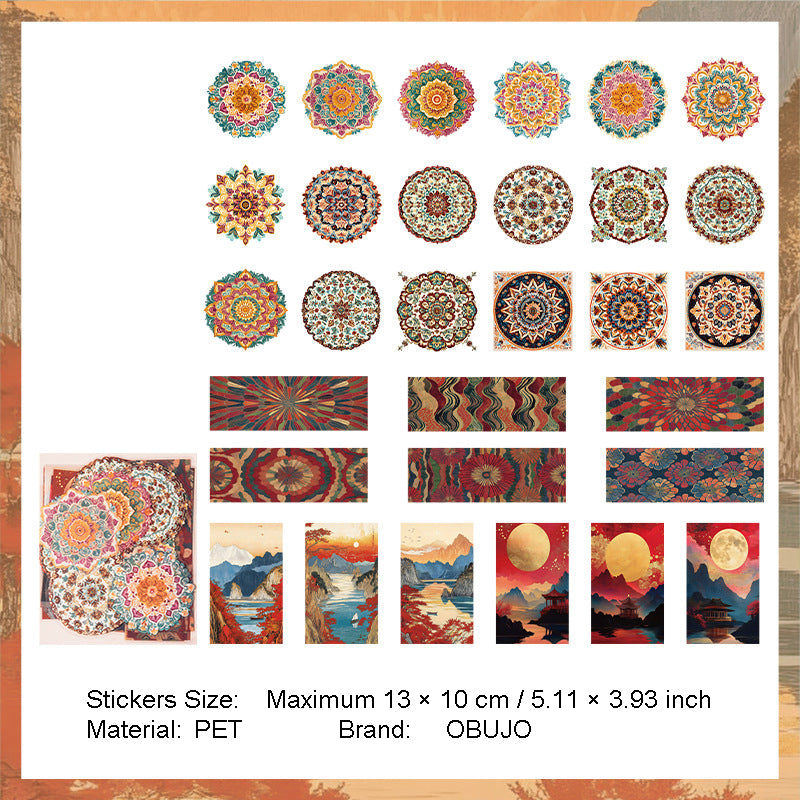30 Pcs Mandala PET Stickers QHGB