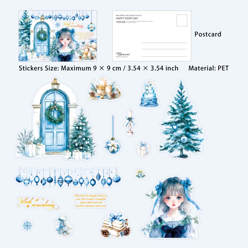 15 Pcs Stickers and Postcard Kit JYFMXP