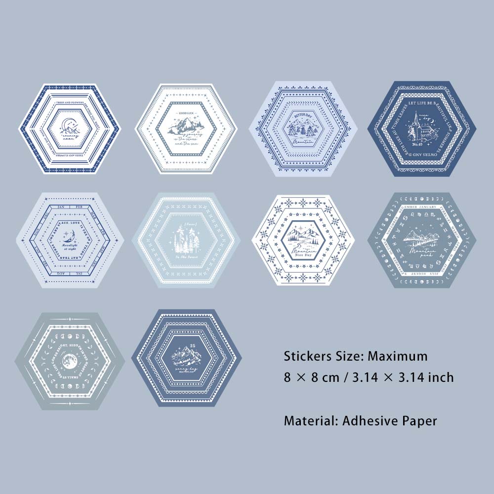 20 Pcs Die-cut Geometric Shaped Stickers SGDHY