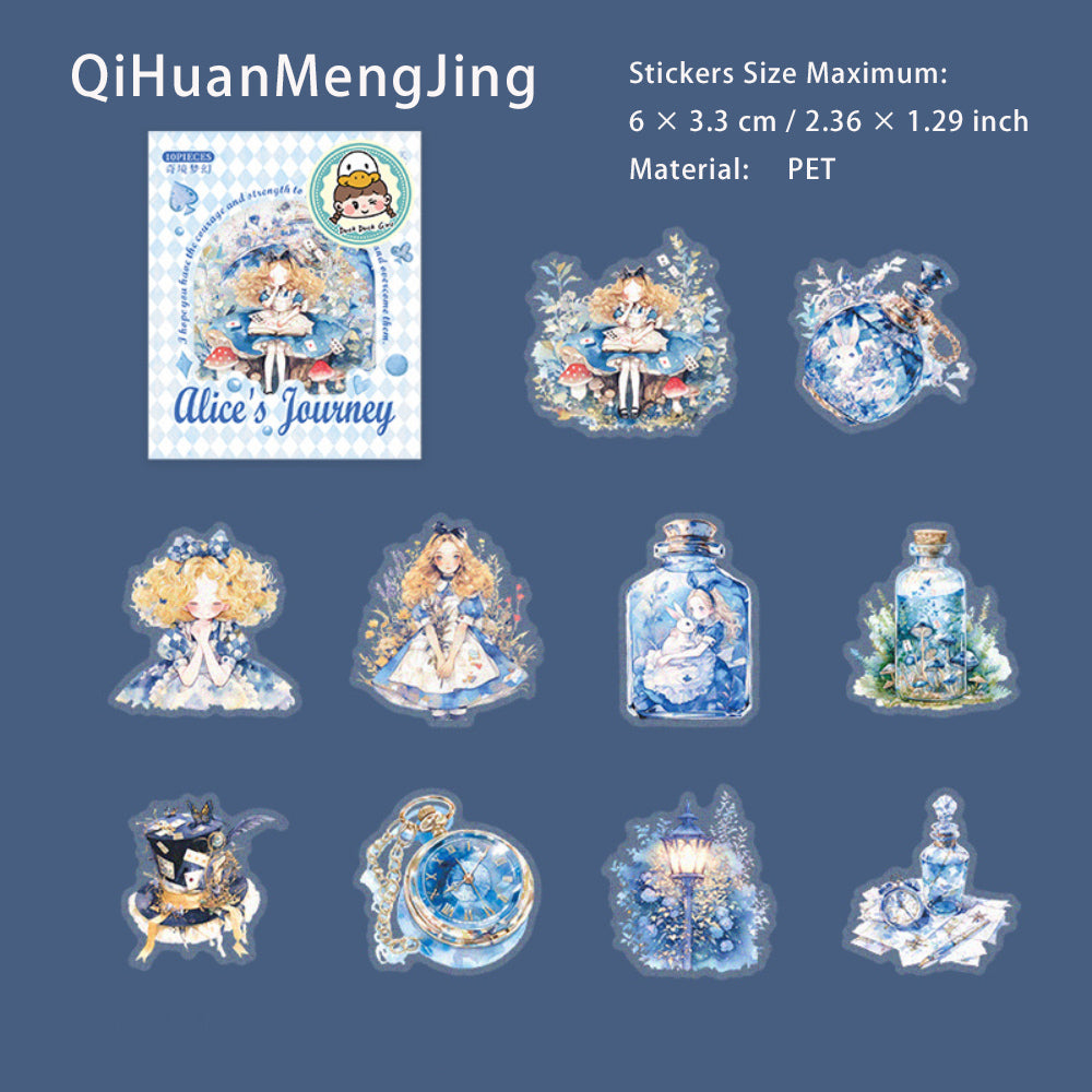 10 Pcs Alisi PET Stickers ALSZL