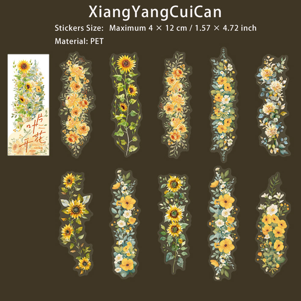 20 Pcs Flowers PET Stickers YPKH