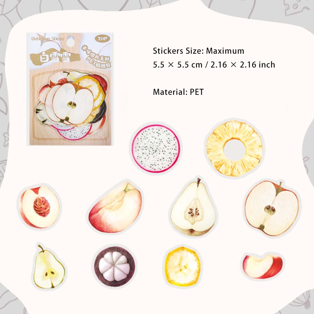 20 Pcs Fruit PET Stickers MWQP