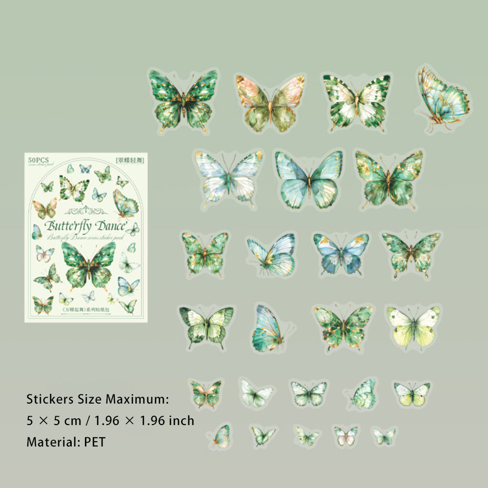 50 Pcs Butterfly Stickers WDQW