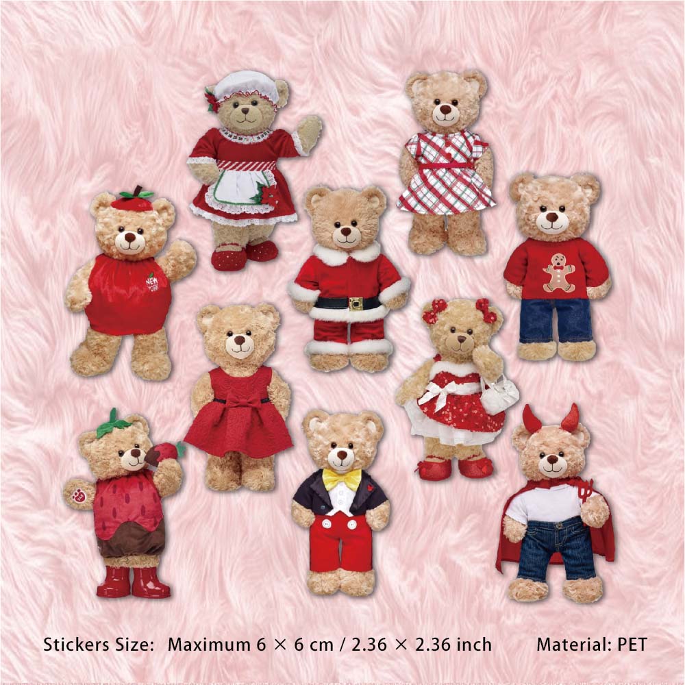 20 Pcs Doll Bear PET Stickers WOXL