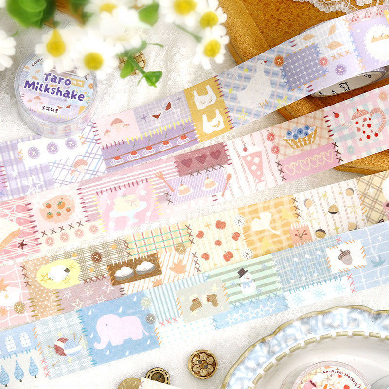 Cozy Cottagecore Patchwork Washi Tape - Happy Sewing