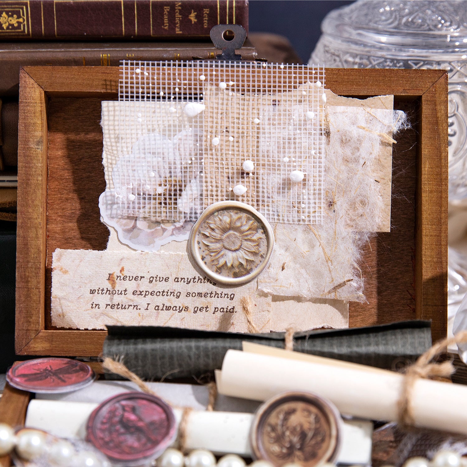 15 Pcs Vintage Wax Seal PU Stickers SGXJ