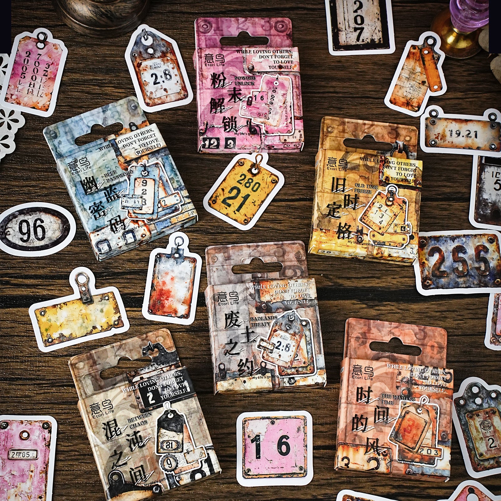 46 Pcs Vintage Lable Stickers JJSMM