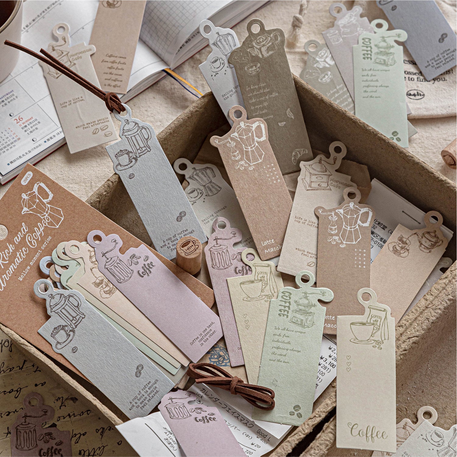 20 Pcs Coffee Dessert Themed Notepad CXPK