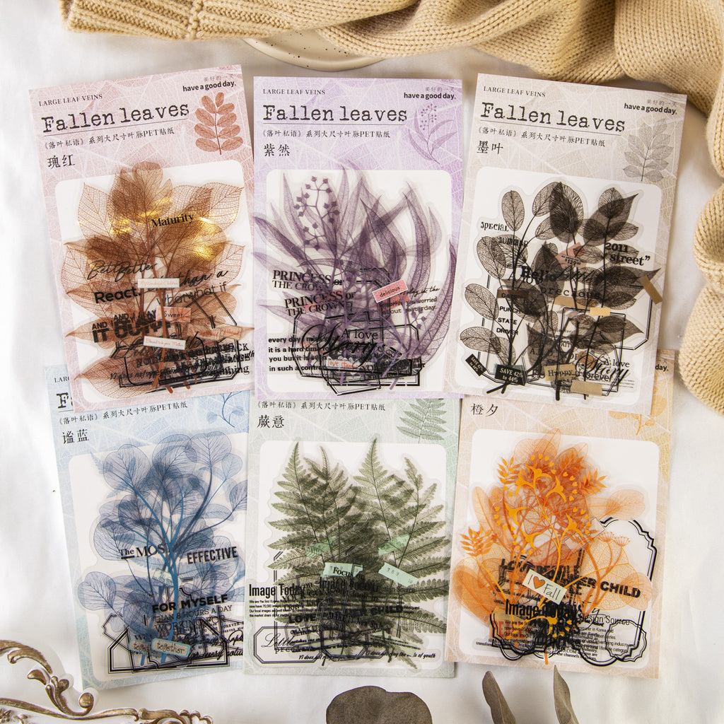 20 Pcs Leaf Texture Stickers LYSY