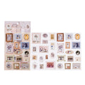 2 Sheets Vintage Oil Painting Museum Frame Card Stickers - Morandi