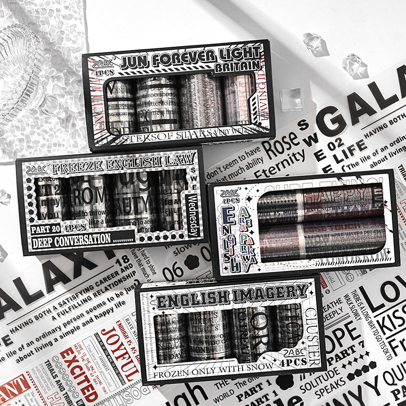 4 Rolls Positive Words PET Tape Set YHBH