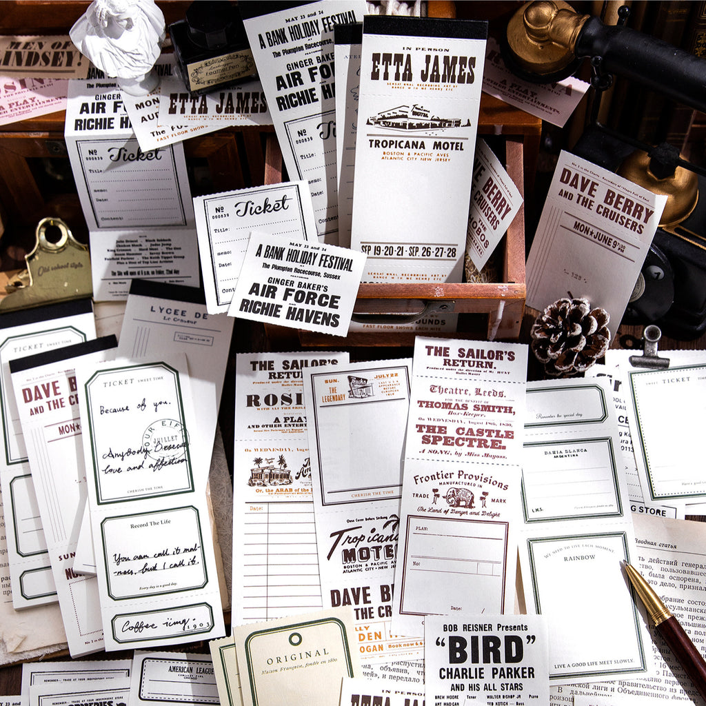 30 Pcs Pre-cut Vintage Notepad LLSRJ
