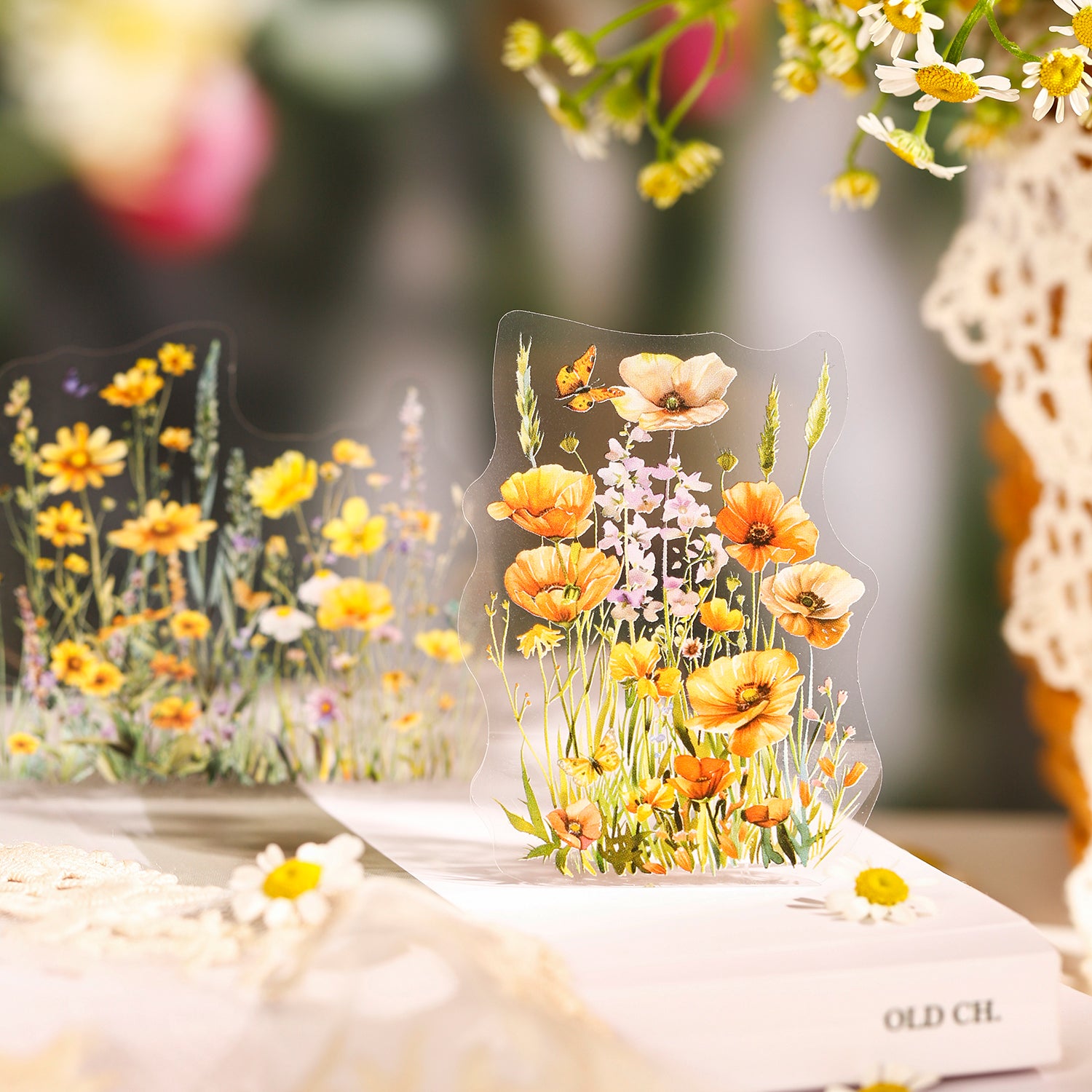120 Pcs Impressionist Monet Garden Wildflower Stickers