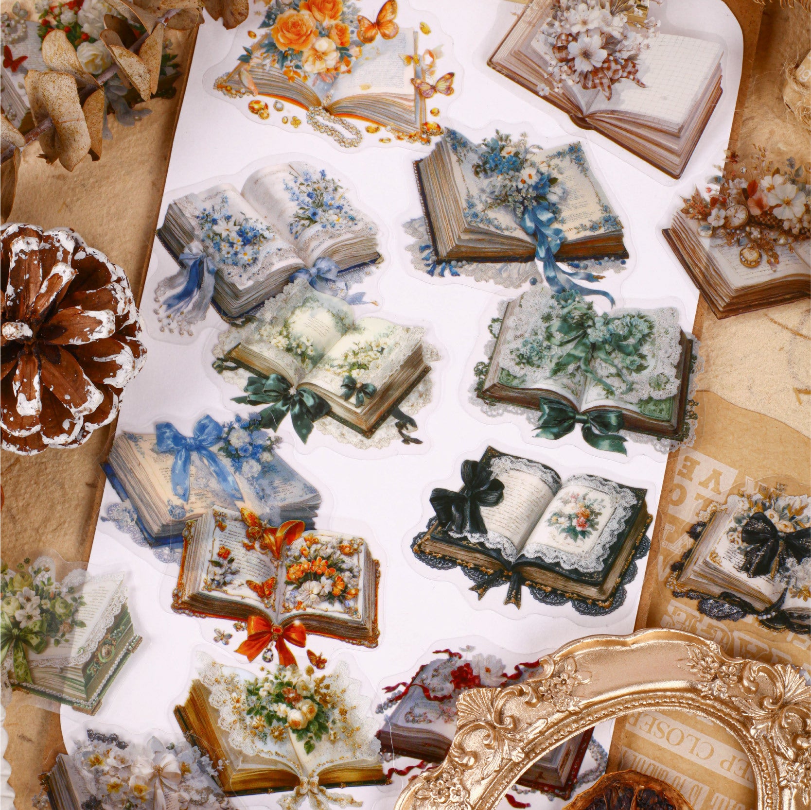 20 Pcs Book Reading PET Stickers SXXL