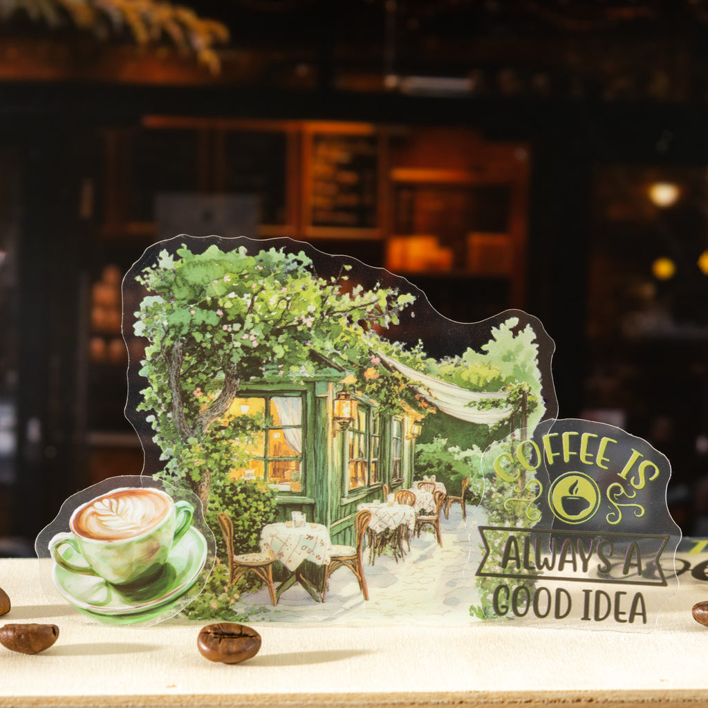 25 Pcs Coffee Theme PET Stickers XHKFG